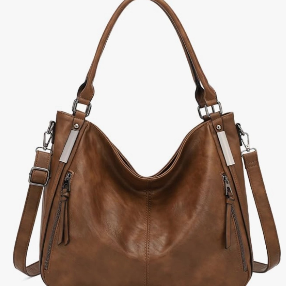 Chic Tan Leather Hobo Bag